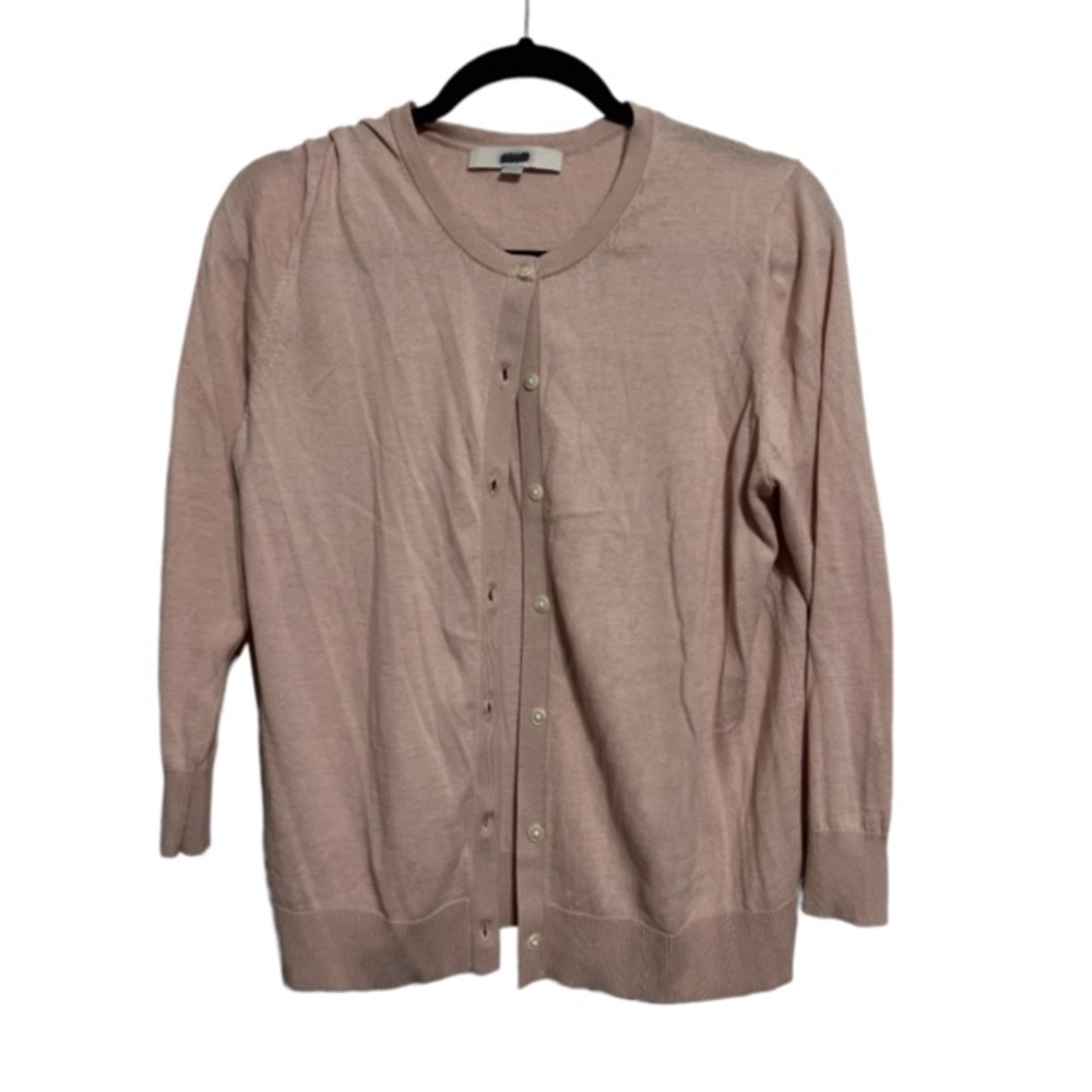 LOFT Ladies Blush Pink Button Up Cardigan M